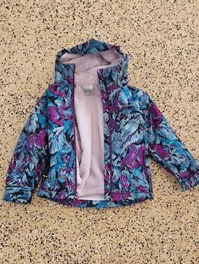 Columbia Girls' Teal, Purple & Pink Patterned Puffer Jacket